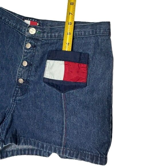 90’s Vintage Tommy Hilfiger Shorts High Rise Denim Shorts High Waisted Blue Jean - Picture 10 of 10